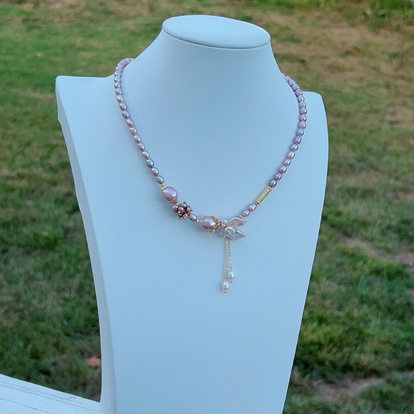 S98 Handmade Freshwater Baroque Pearl Necklace - Picture 2 of 8